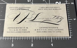 1890s Calling Card Signature Naughty Sayings Man Antique Snapshot PHOTO - Picture 1 of 3