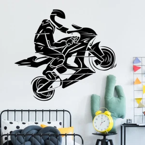  MotorBike Wall Sticker Dirtbike Motocross Wall Decal Boys Bedroom Decor mb14 - Picture 1 of 2