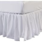 Solid White 800 Tc Cotton Split Corner Ruffle Bed Skirt With Flap All Bed Size