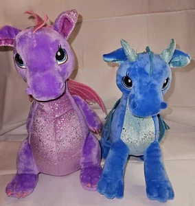 Aurora - Sparkle Tales - 12" Larkspur Dragon and Blue Dragon Bundle EUC - Picture 1 of 11