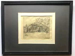 1933 DANO JACKLEY Etching HOMEWOOD-CARROLL MANSION Signed Numbered Framed - Picture 1 of 4