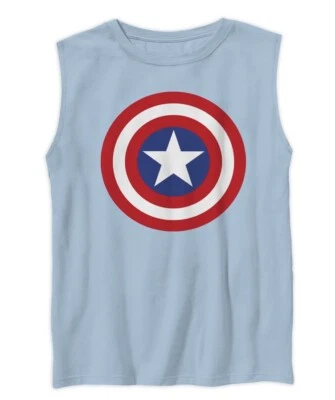 Boys Marvel Captain America Muscle T-Shirt Size L (10/12) NWT - Image 1 of 3