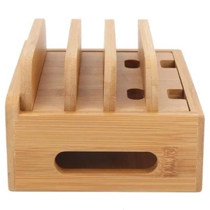 Multi‑device Stand Multi-device Holder Bamboo Office For Home - Photo 1 sur 7