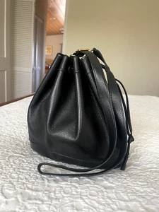 HERMÈS Bag Black Leather - Stunning Vintage Bucket Bag - Picture 1 of 9