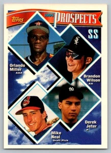 1994 Topps - Prospects #158 Derek Jeter, Orlando Miller, Brandon Wilson - Imagen 1 de 2