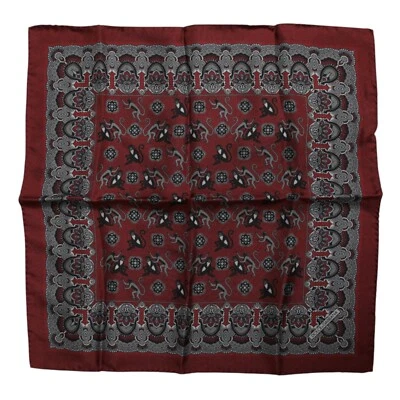 DOLCE & GABBANA Bufanda Granate Estampado Mono Seda Cuadrado Foulard 32cm x 33cm Foto 1 de 4