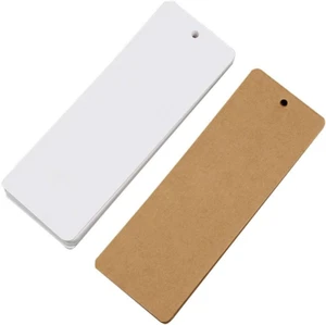 120 Blank Bookmarks with Holes for DIY Crafts, Gift Tags, 5.5x2 Inch - Picture 1 of 12