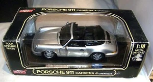 1:18 ANSON PORSCHE 911 CARRERA 4 CABRIOLET SPORTS CAR RARE SILVER 30309 1992 ? - Picture 1 of 6