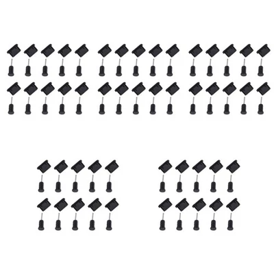 50 Pairs  USB Type C Anti Dust Protective Cover Silicon Port Plug Cover(Black) - Bild 1 von 4