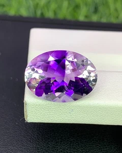 Natural Bi Color Amethyst 10.01 Carat 18x13 MM Oval Shape Faceted Gemstone - Picture 1 of 11