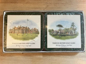 Juego de posavasos de copa de palos de golf británicos famosos Harrods Royal Liverpool y St George’s - Imagen 1 de 4