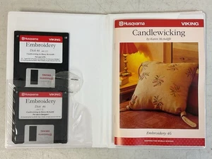 Husqvarna Viking Designer I Candlewicking 2 Disk Set & Book - Picture 1 of 5