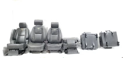 2012 2014 Cadillac Escalade OEM Platinum Full Set Of Jet Black Leather Seats - Image 1 of 4