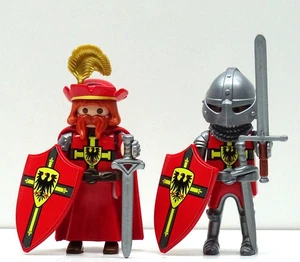 2 x KREUZRITTER ROT ADLER B PLAYMOBIL zu HERZOG + LEIBWACHE Crusader Custom RAR - Picture 1 of 7