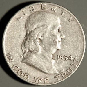 1954-D Franklin Half Dollar (.900 Silver) **Very Fine** Condition - Picture 1 of 2