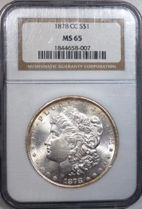 1878-CC Morgan Silver Dollar NGC graded MS 65  "A Super Carson City Morgan" - Picture 1 of 4
