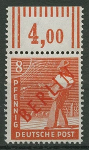 Berlin 1949 Rotaufdruck Walzendruck Oberrand 23 W OR postfrisch - Bild 1 von 1