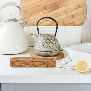 Handwoven Cutlery Basket Imitation Rattan Flatware Holder Utensil - Picture 1 of 9
