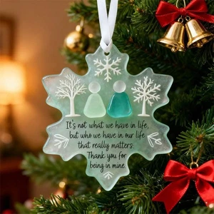 Acrylic Decorations,Snowflake-Shaped Friendship Decor, Christmas Tree Ornament - Bild 1 von 18