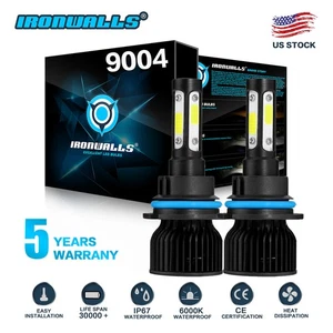 4-Side 9004 HB1 2000W 300000LM LED Headlight Hi-Lo Beam Bulb Replace XENON 6000K - Picture 1 of 12