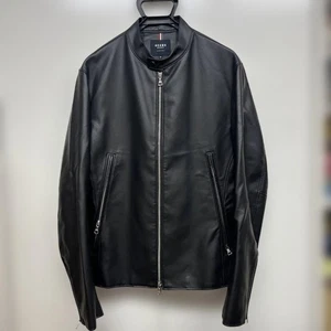 BEAMS HEART Men's XL Black Single Riders Leather Jacket Used Light Wear J58 - Picture 1 of 7