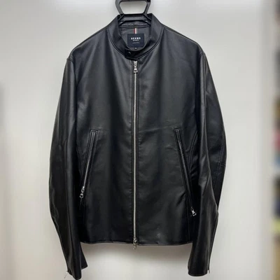 BEAMS HEART Men's XL Black Single Riders Leather Jacket Used Light Wear J58 - Image 1 of 4