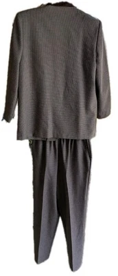 Traje Pantalón Vintage Alfred Dunner Petite 12 Pata de Gallo Blazer y Cintura Elástica EE. UU. Foto 1 de 4