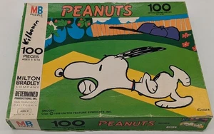 Snoopy Baseball Peanuts Milton Bradley MB 100 pc Jigsaw Puzzle COMPLETE 4382-8 - Picture 1 of 3