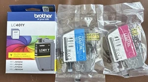 Brother - Paquete combinado de tinta LC401 - Amarillo original y compatible XL cian y magenta - Imagen 1 de 2