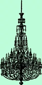 Chandelier Silhouette Handmade Counted Cross-Stitch Pattern Needlepoint - Picture 1 of 3