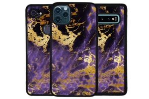 Purple and Gold Marble Gold Foil Maroon Phone Case for Apple Samsung LG Google - Picture 1 of 7