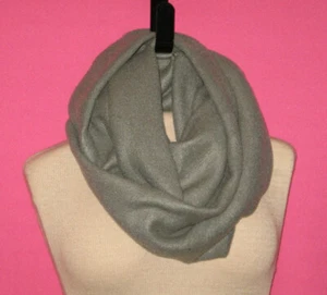 Bufanda de capucha/infinito hecha a mano - lana - sólida - gris acero - talla única - Imagen 1 de 2