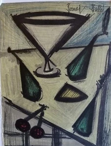 BERNARD BUFFET ORIGINAL LITHOGRAPH " STILL LIFE WITH FRUIT " - Picture 1 of 1