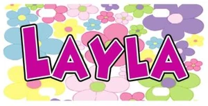 MINI MATRÍCULA FLOWER POWER Personalizada Niños Cualquier Nombre para Bicicletas Letrero de Puerta - Imagen 1 de 2