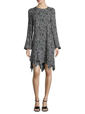NUEVO Vestido Pañuelo Estampado Lustre Thomas Wylde en Negro Jet - Talla L #D384 Foto 1 de 4