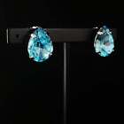 Large Blue Pear Cut Crystal Stud Earrings, Eileen - Sorrelli