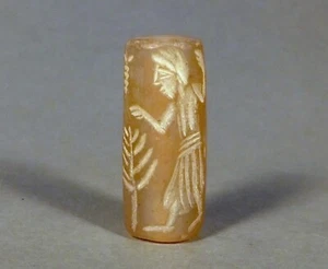 Mesopotamien Achat ROLL SIEGEL Amulett CYLINDER SEAL Near Eastern Ancient Bead - Bild 1 von 6