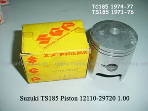 Suzuki TS185 Piston 1.00 1974-1977 NOS TC185 PISTON 1971-1976 OEM 12110-29720 - Picture 1 of 6