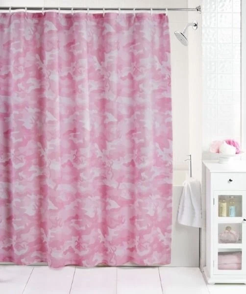 Nueva cortina de ducha de tela rosa camuflaje Browning Buckmark lavable a máquina Foto 1 de 1