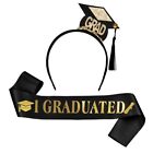 2024 Graduation Cap Headband Photo Props Grad Cap Satin Sash  Graduated