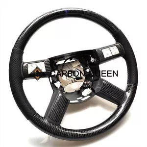 REAL CARBONFIBER Steering Wheel FOR Dodge Challenger SRT8 HEMI Chrysler 300c - Picture 1 of 7