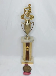 Vintage 18” Early 1980's Trophy & Medal Local MA BMX Bike Racing Old School RAD - Picture 1 of 13