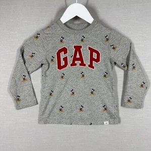 BabyGap Gap Disney Shirt Kids Boys Girls Gray Micky Mouse Casual Long Sleeve - Picture 1 of 8