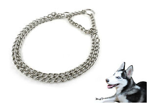 Pet Dog Training Collar Double Chrome Plated Choke Metal Stainless Steel Chain
