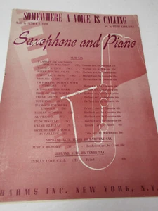 Arthur Tate Somewhere a Voice is Calling Alto Saxophone and Piano Sheet Music - Picture 1 of 4