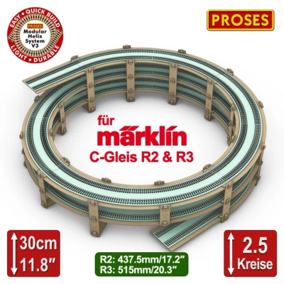 HMC02-30CM Helix for Marklin C-Track / Helix for C-Track (24230 & 24330) - Image 1 of 4