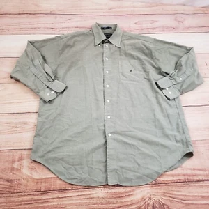 Nautica Hemd Herren 3XL XXXL 17,5 Grün Knopfleiste Langarm Taschen Erwachsene - Bild 1 von 10