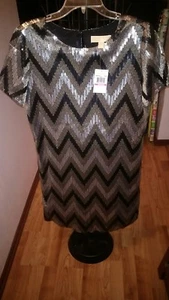Michael Kors Damengröße 6 schwarz silber gold Pailletten festliches Kleid Party neu mit Etikett - Bild 1 von 10