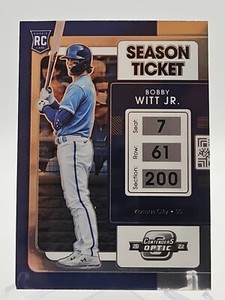2022 Chronicles Contenders Optic Season Ticket Bobby Witt Jr Rookie Card #19 