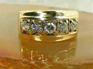 Mens 2Ct Round Simulated Diamond Wedding Band Ring 14K Yellow Gold Plated